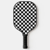 Classic Black with White Square Pattern ピックルボールラケット (正面)