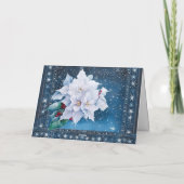 Classic Blank Non-Photo Floral Merry Christmas シーズンカード (裏面)