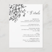 Classic Bloom Garden Black & White Wedding Details エンクロージャーカード (正面)
