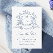 Classic Bloom Garden Dusty Blue Wedding セーブザデート