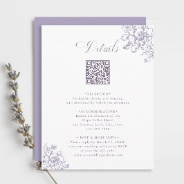 Classic Bloom Garden Lavender Wedding Details エンクロージャーカード