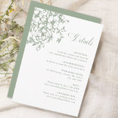 Classic Bloom Garden Sage Green Wedding Details エンクロージャーカード