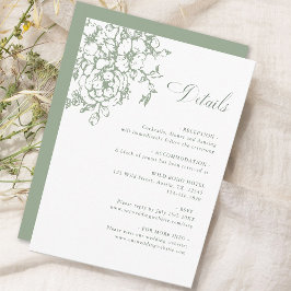 Classic Bloom Garden Sage Green Wedding Details エンクロージャーカード