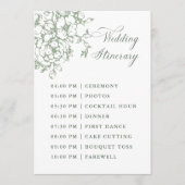 Classic Bloom Garden Sage Green Wedding Itinerary プログラム (正面)