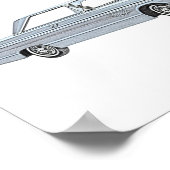 Classic Blue 1965 Plymouth Fury Pencil Drawing ポスター (角)