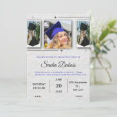 Classic Blue and Black Graduation  招待状 (スタンド正面)