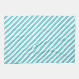 Classic blue and white diagonal stripes キッチンタオル