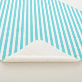 Classic blue and white diagonal stripes シェルパブランケット (3/4)