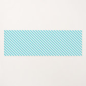 Classic blue and white diagonal stripes ヨガマット (正面(横))