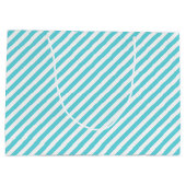 Classic blue and white diagonal stripes ラージペーパーバッグ (裏面)
