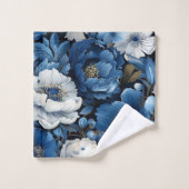 Classic Blue and White Floral Bath Towel バスタオルセット (ウォッシュタオル)