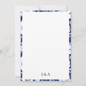 Classic Blue and White Flotal Botanical セーブザデート (裏面)