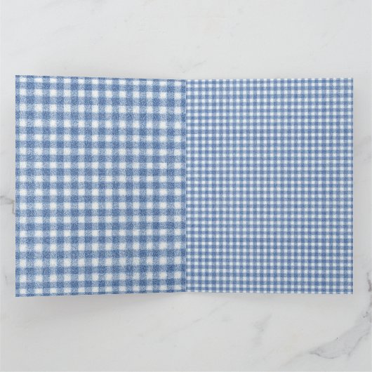 Classic Blue and White Gingham Check  カード (内部)