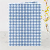 Classic Blue and White Gingham Check  カード (黄色い花)