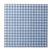 Classic Blue and White Gingham Check  タイル (正面)