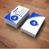 Classic Blue and White Modern Business Card 名刺
