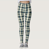 Classic Blue and White Plaid レギンス (正面)