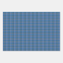 Classic Blue Black White Plaid ラッピングペーパーシート