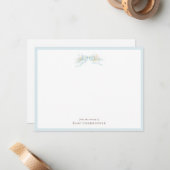 Classic Blue Bow Nursery Note Card – Personalized ノートカード (正面/裏面インサイチュ)