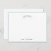 Classic Blue Bow Nursery Note Card – Personalized ノートカード (正面/裏面)