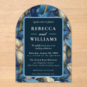Classic Blue Calla Lilies Accent Wildflower Weddin アクリル招待状 (正面)