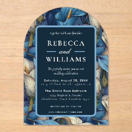 Classic Blue Calla Lilies Accent Wildflower Weddin アクリル招待状