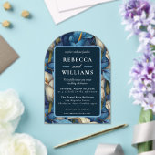 Classic Blue Calla Lilies Accent Wildflower Weddin アクリル招待状 (インサイチュ (ウェディング))