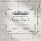 Classic Blue Certificate Of Achievement Template