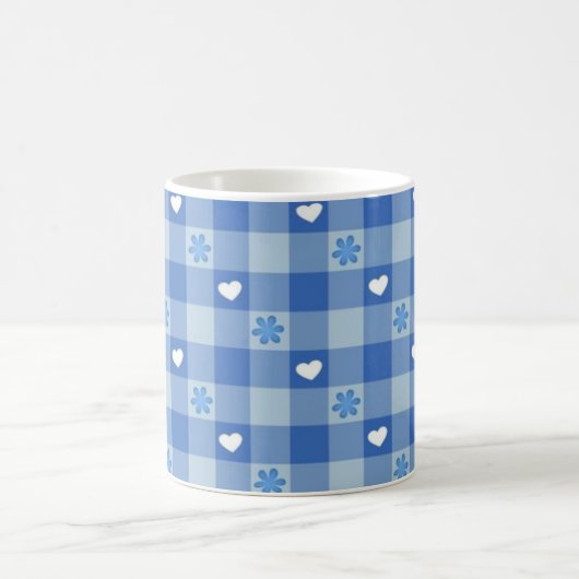 Classic Blue Checkered Coffee Mug コーヒーマグカップ (中央)