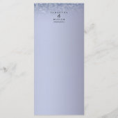 Classic Blue Damask Ornate Wedding Menu Card メニュー (裏面)