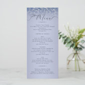 Classic Blue Damask Ornate Wedding Menu Card メニュー (スタンド正面)