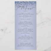 Classic Blue Damask Ornate Wedding Menu Card メニュー (正面)
