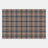 Classic Blue Dark Green Red Plaid Pattern Holiday ラッピングペーパーシート (正面3)