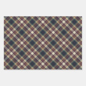 Classic Blue Dark Green Red Plaid Pattern Holiday ラッピングペーパーシート (正面2)
