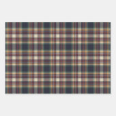 Classic Blue Dark Green Red Plaid Pattern Holiday ラッピングペーパーシート (正面)