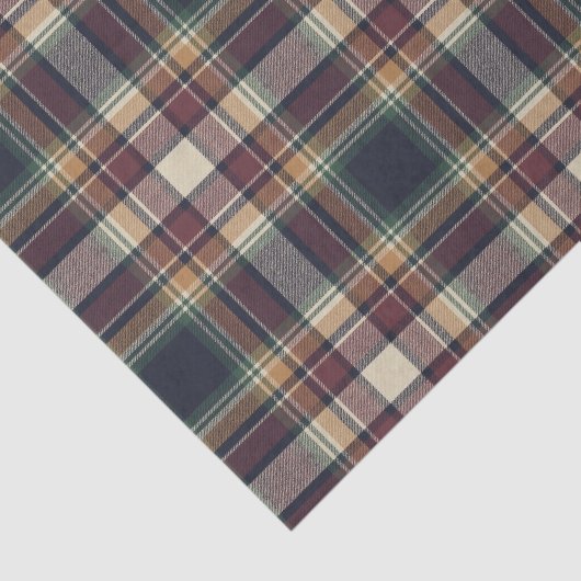Classic Blue Dark Green Red Plaid Pattern Holiday 薄葉紙 (詳細)