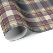 Classic Blue Dark Green Red Plaid Wrapping Paper ラッピングペーパー (ロールコーナー)