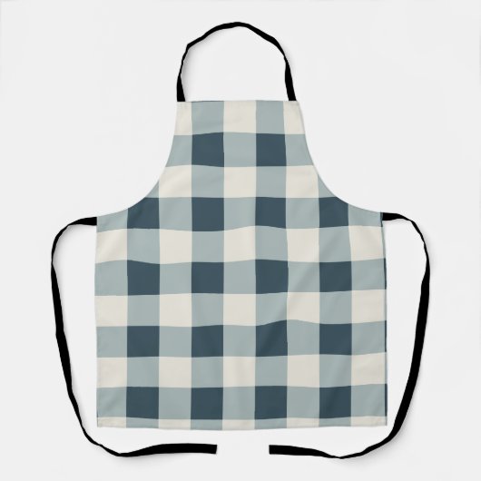 Classic Blue Farmhouse Gingham Style エプロン (正面)