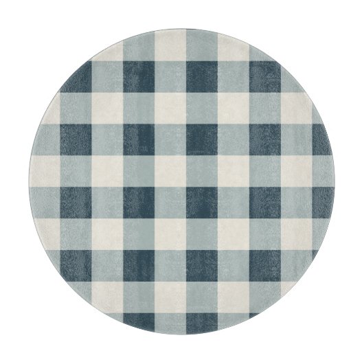 Classic Blue Farmhouse Gingham Style カッティングボード (正面)
