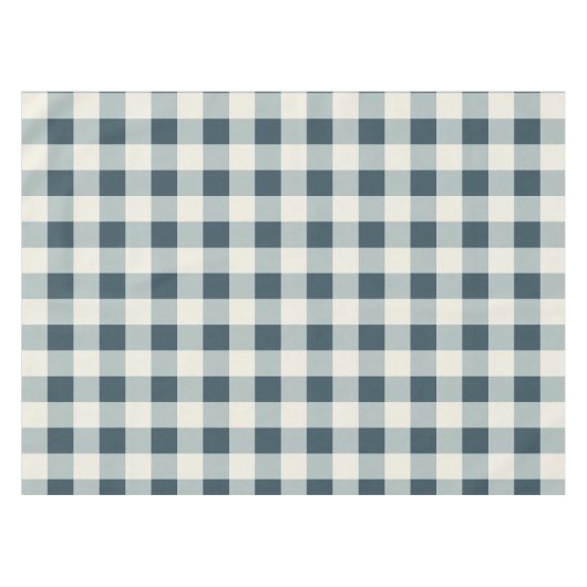 Classic Blue Farmhouse Gingham Style テーブルクロス (正面(横))