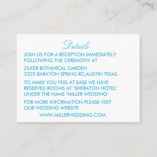 classic blue floral  details Enclosure Card エンクロージャーカード (正面)