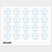 classic blue floral elegant thank you Sticker ラウンドシール (シート)