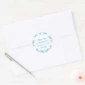 classic blue floral elegant thank you Sticker ラウンドシール (封筒)