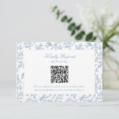 Classic Blue Floral Toile QR code RSVP (スタンド正面)