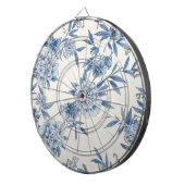 Classic Blue Floral Toile Watercolor Pattern White ダーツボード (正面右)