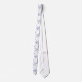 Classic Blue Flowers Pattern French blue toile ネクタイ (裏面)