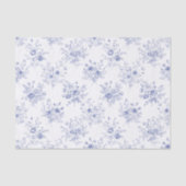 Classic Blue Flowers Pattern French blue toile  薄葉紙 (正面)