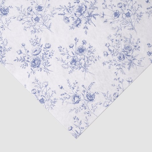 Classic Blue Flowers Pattern French blue toile  薄葉紙 (詳細)