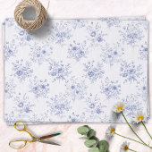 Classic Blue Flowers Pattern French blue toile  薄葉紙