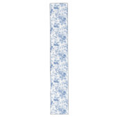 Classic Blue French Toile Roses Floral Table Runne ロングテーブルランナー (正面)